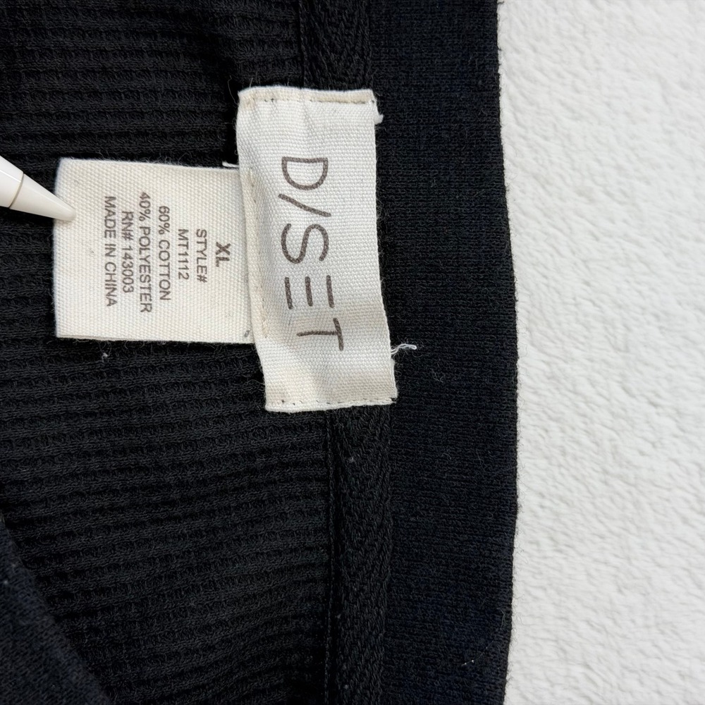 D/SET Waffle Knit Thermal Long Sleeve Shirt Mens XL Black Excellent MT1112 - Picture 2 of 5